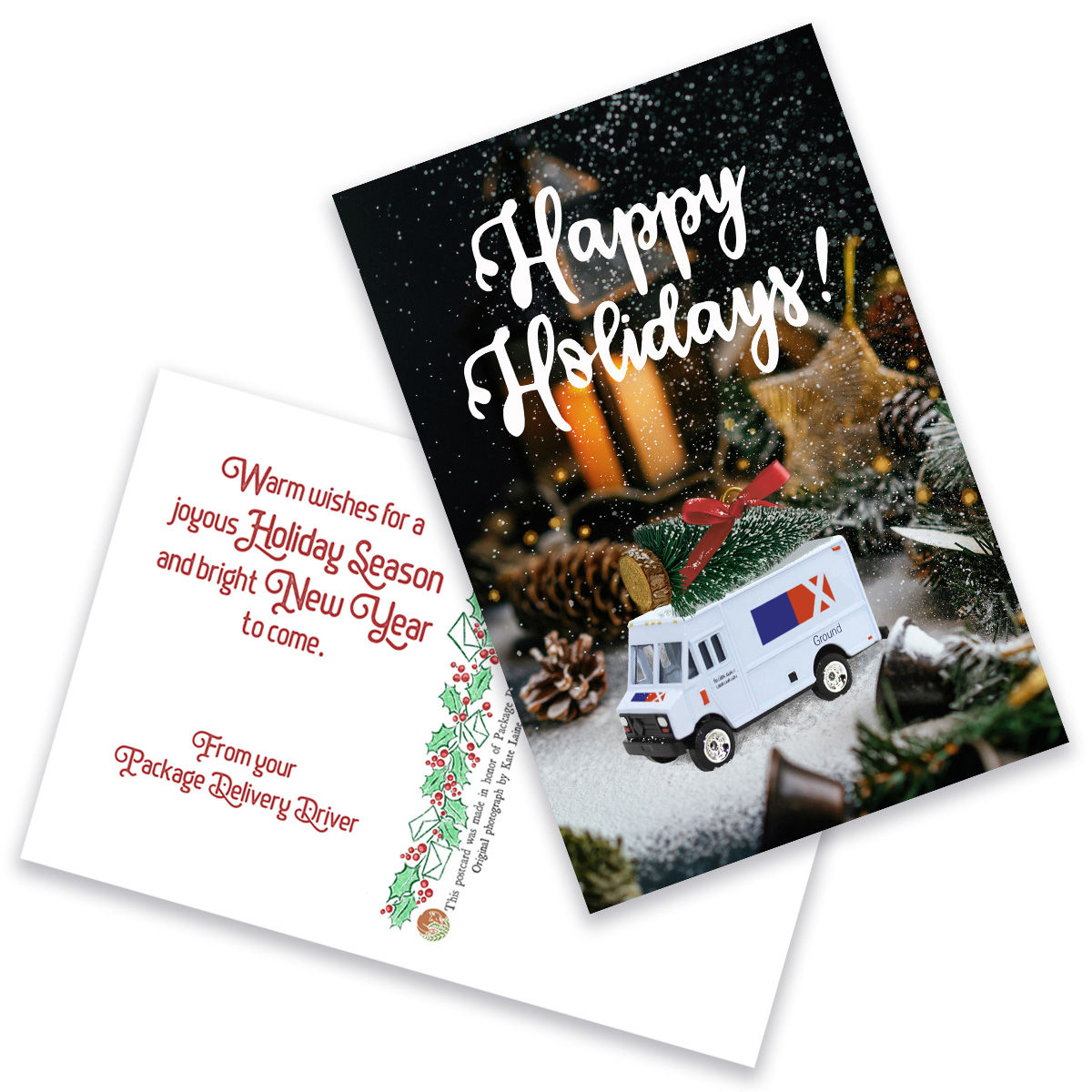 Express Delivery Driver - Toy Parcel Truck - Postcard for Drivers