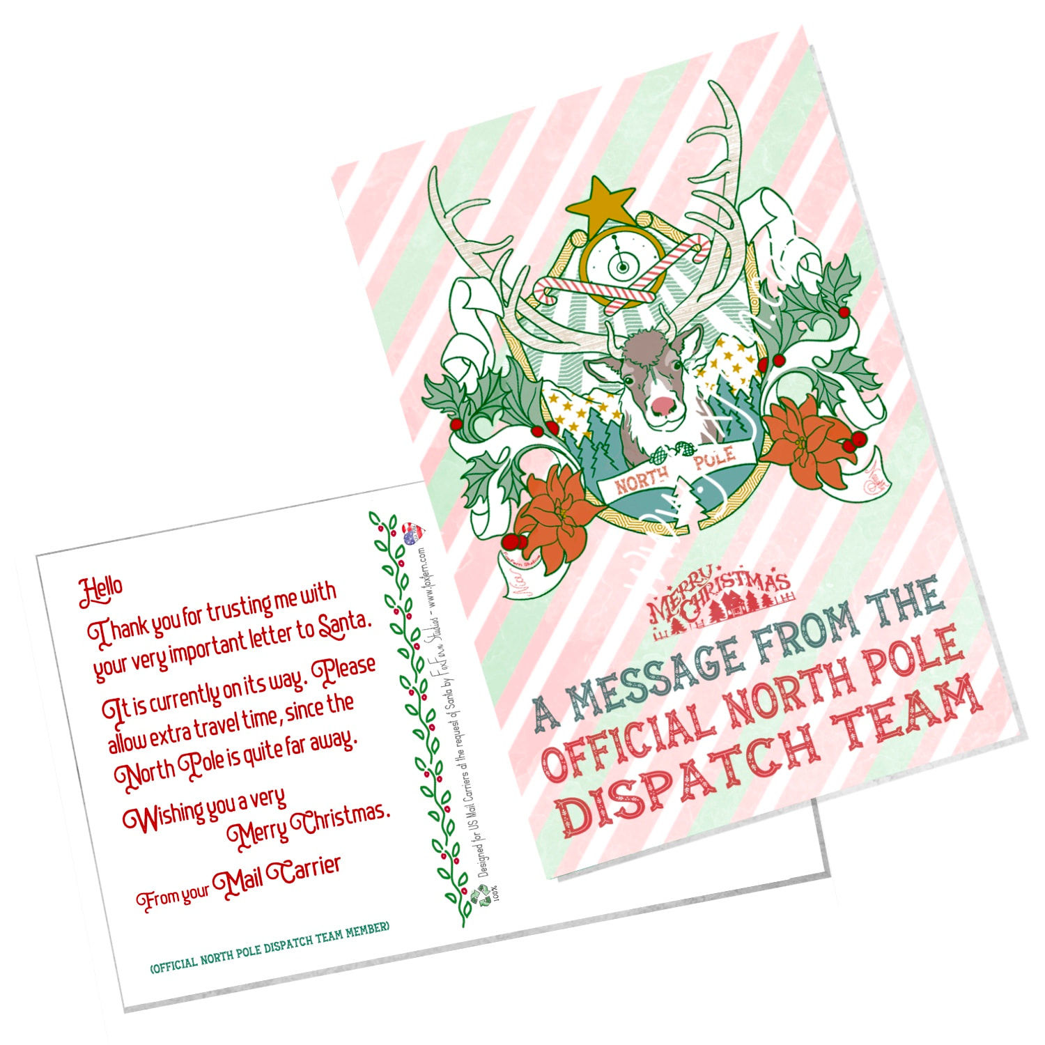 VALUE - North Pole Crest - Postcards for Mail Carriers - 4x6