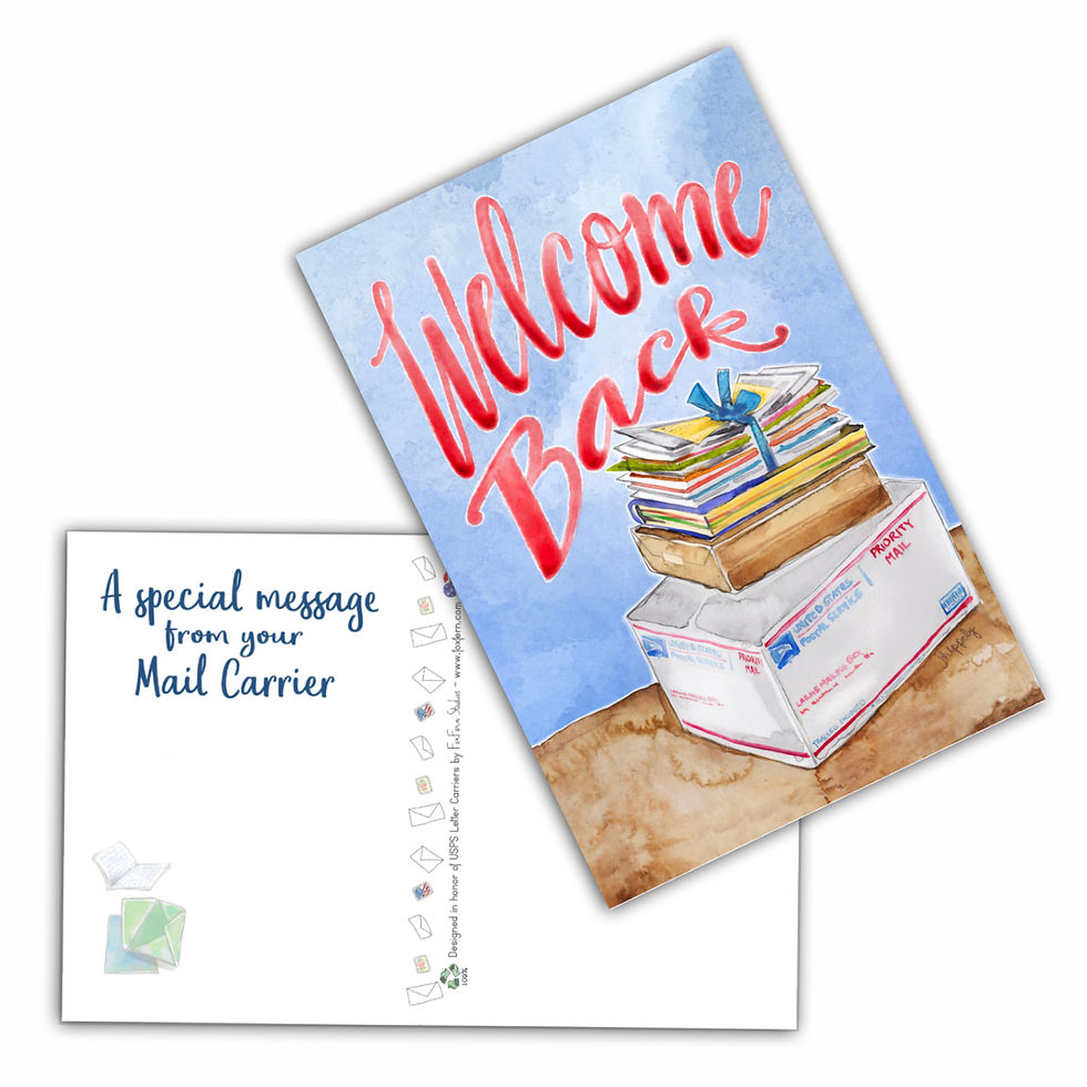 Welcome Back! Mail Hold - Mail Carrier Postcard - Postal Greetings 4x6