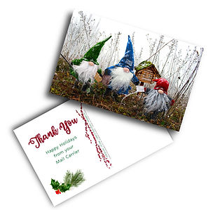 Holiday Postcards for Mail Carriers - Economy Cards with Gnomes