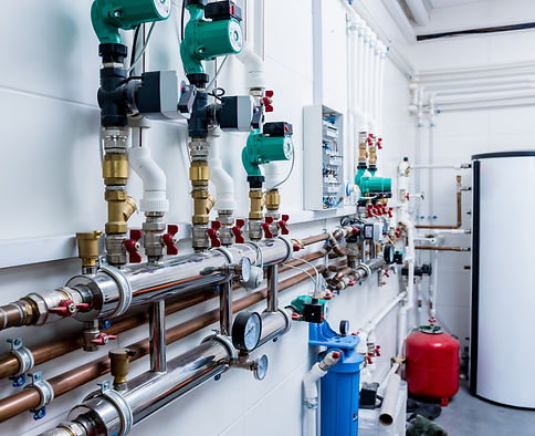 Boiler room equipment for modern heating system