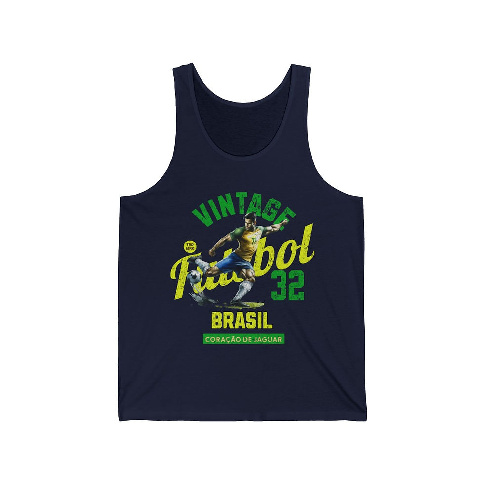 Thumbnail: Vintage Futebol Brasil: Unisex Jersey Tank