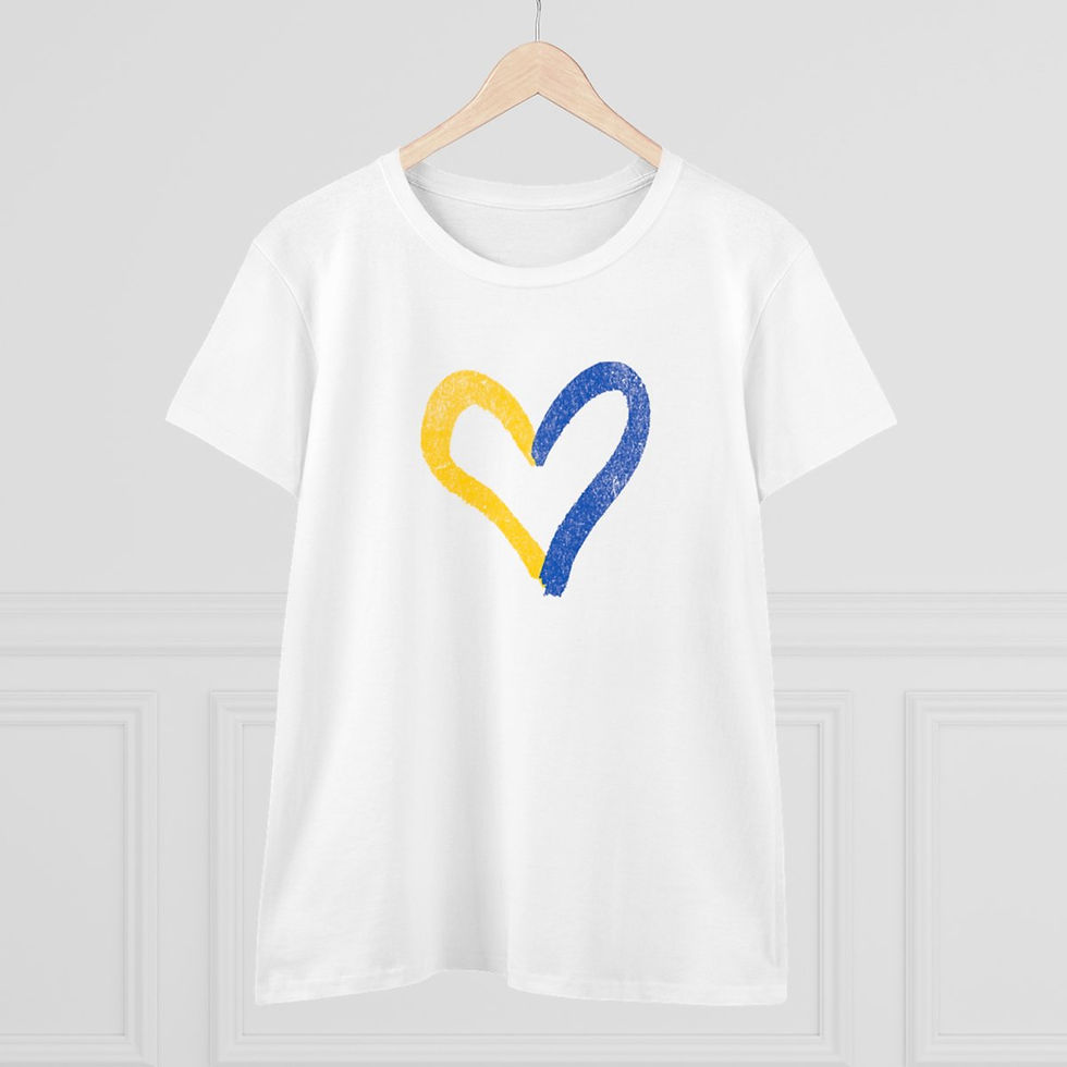 Thumbnail: Ukraine Heart: Women's Midweight Cotton Tee