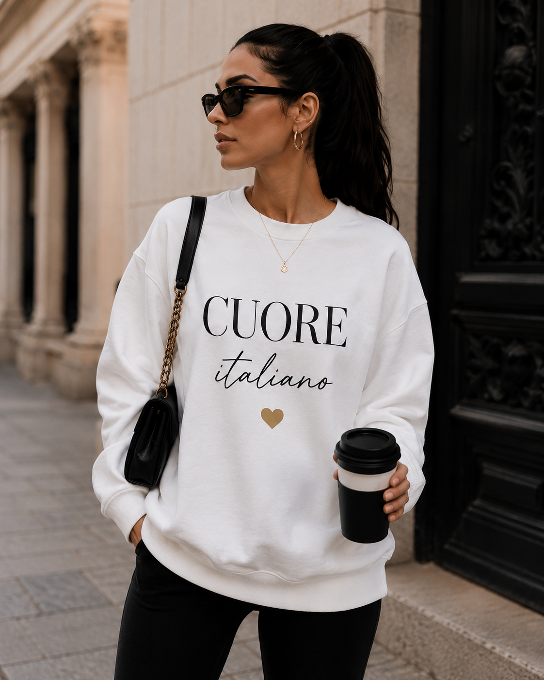 Cuore Italiano Sweatshirt — Italian Heart Script Crewneck
