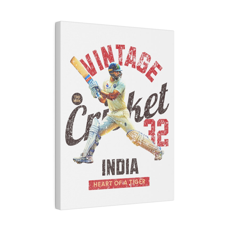 Thumbnail: India Vintage Cricket: Matte Canvas, Stretched, 0.75"
