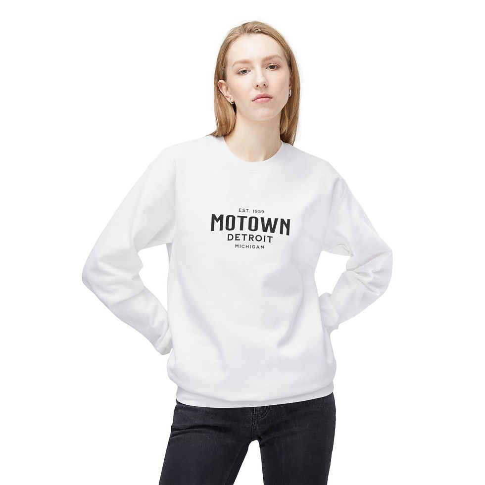 Thumbnail: Motown Detroit Michigan: Unisex Midweight Softstyle Fleece Crewneck Sweatshirt