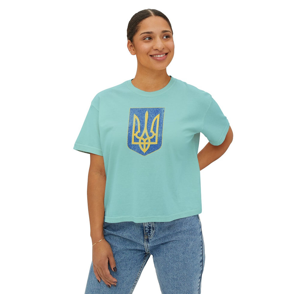 Thumbnail: Ukraine Tryzub 2: Women's Boxy Tee