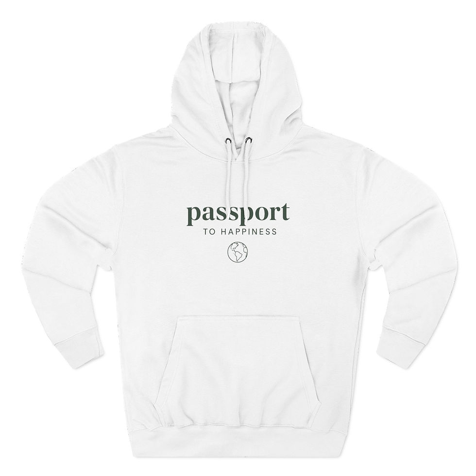 Thumbnail: Passport to Happiness Hoodie — Minimal Travel Quote Fleece Pullover