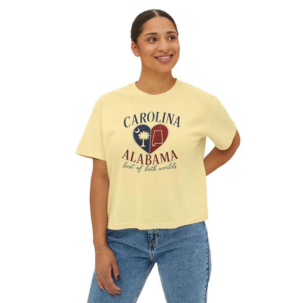 Thumbnail: Carolina + Alabama ‘Best of Both Worlds’ Women's Boxy Tee