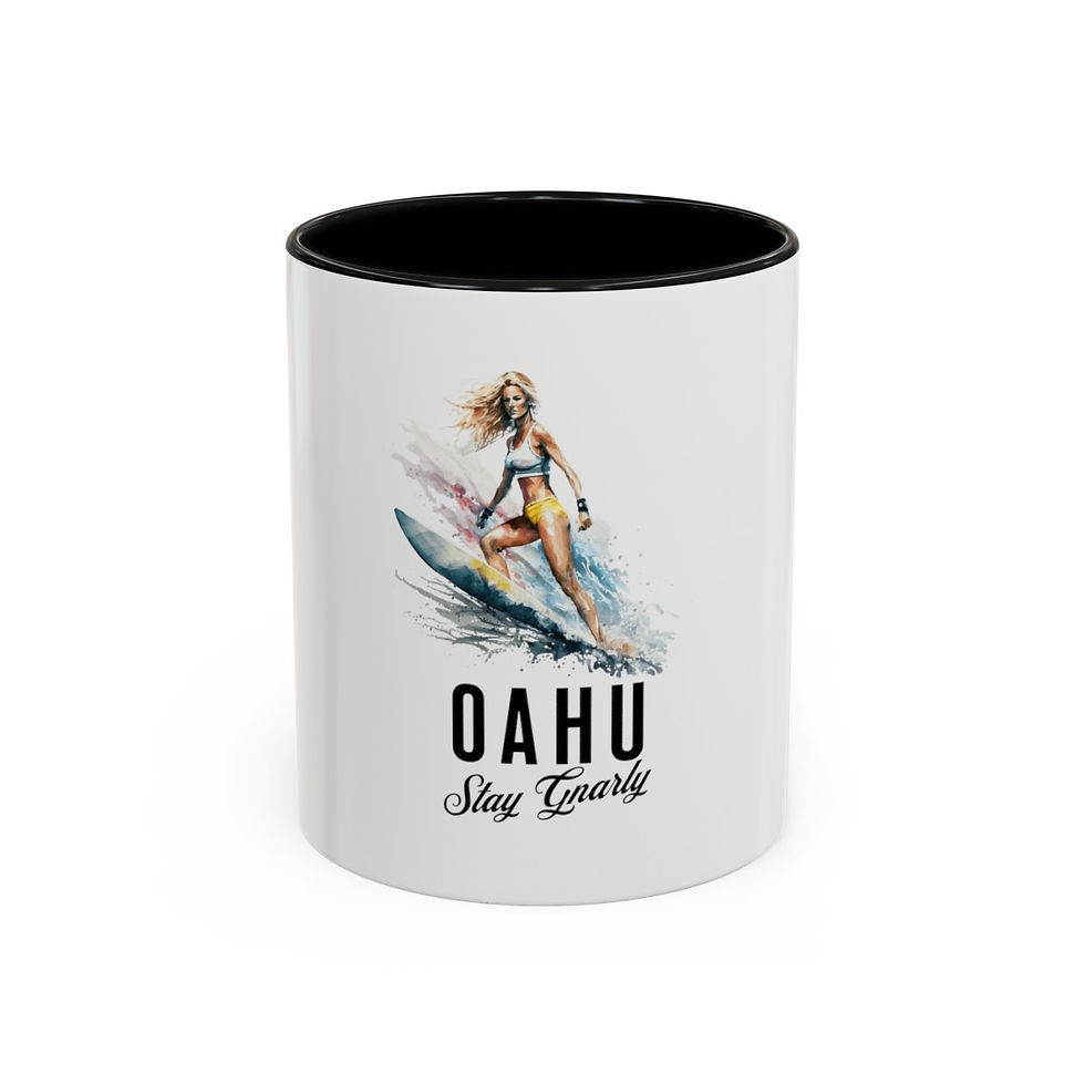 Thumbnail: Stay Gnarly Oahu Hawaii: Accent Coffee Mug (11, 15oz)