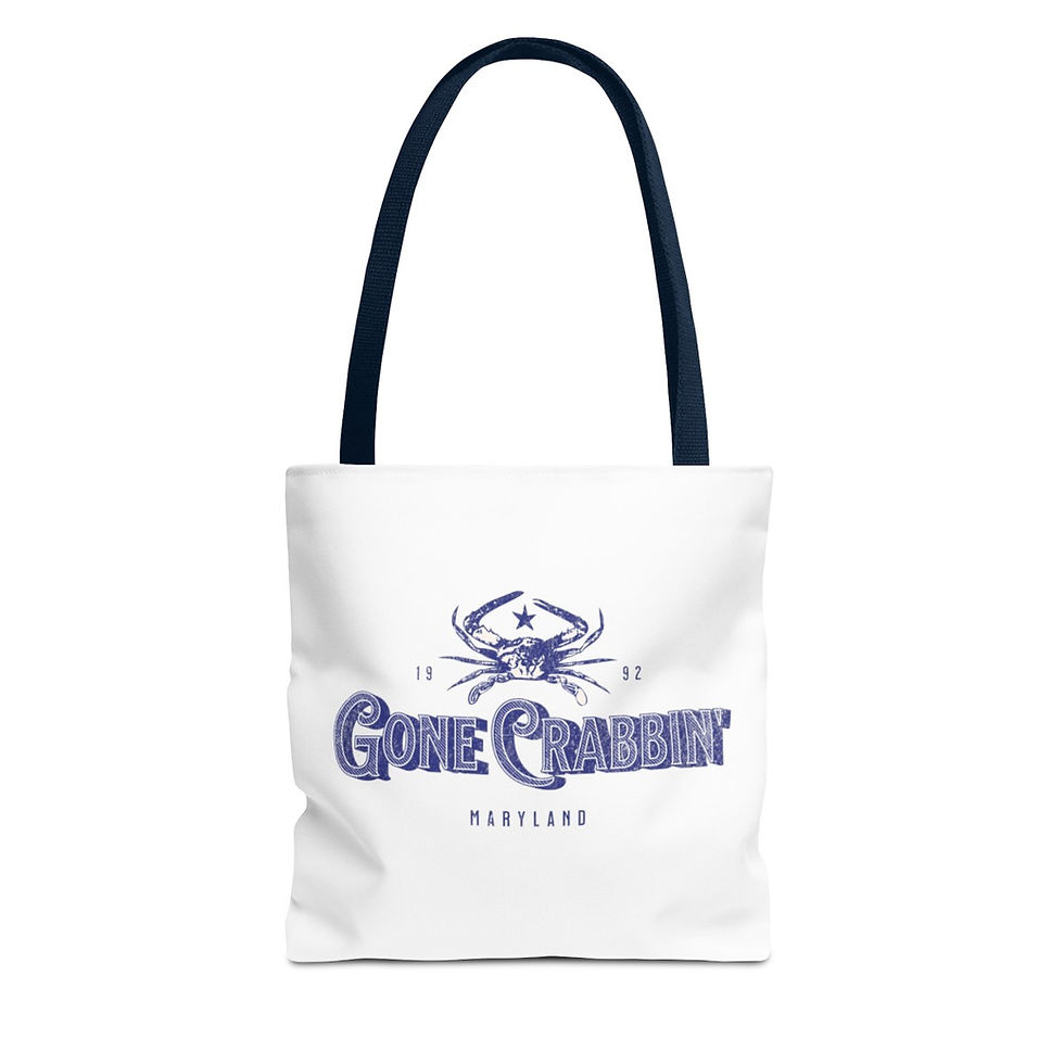 Thumbnail: Crabbin Maryland Blue Logo: Beach Tote Bag (AOP)