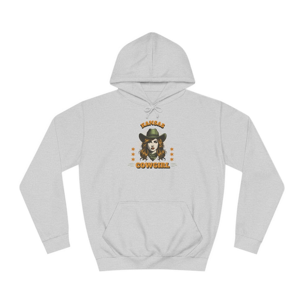 Thumbnail: Kansas Cowgirl: Unisex College Hoodie