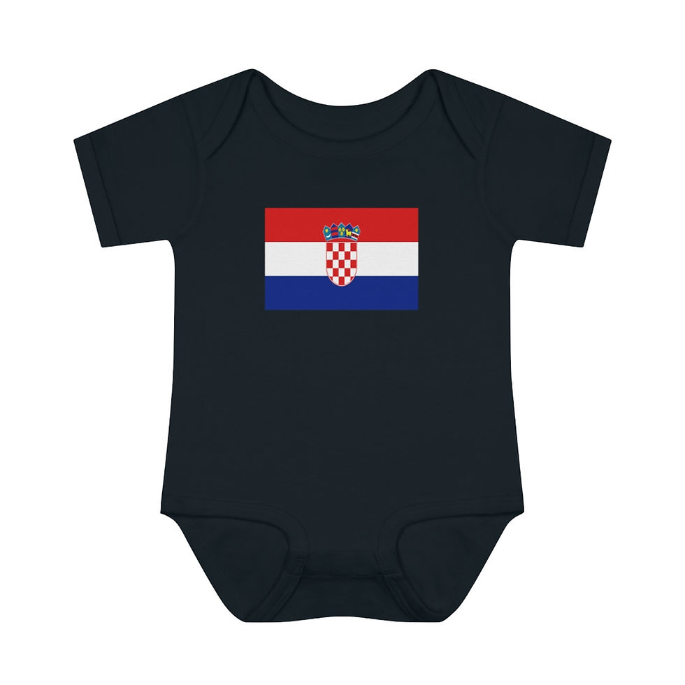 Thumbnail: Croatia Flag: Infant Baby Rib Bodysuit
