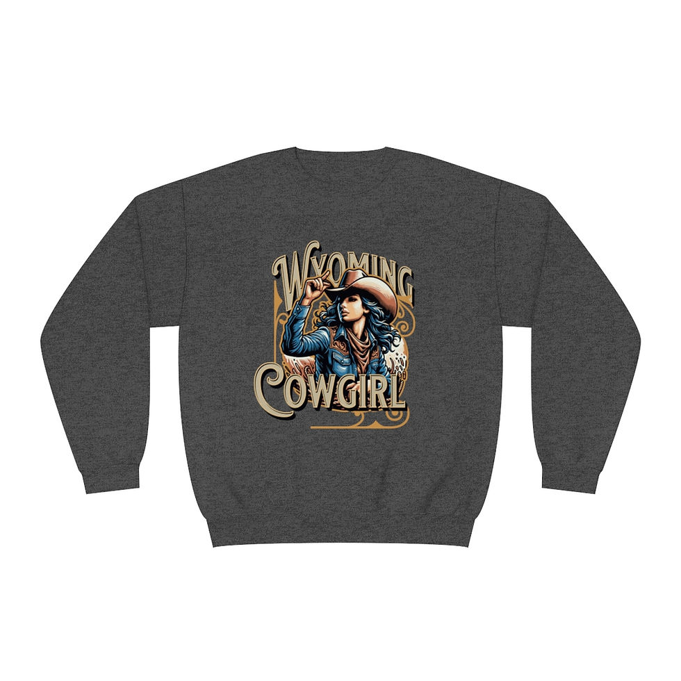 Thumbnail: Wyoming Cowgirl: Unisex NuBlend® Crewneck Sweatshirt