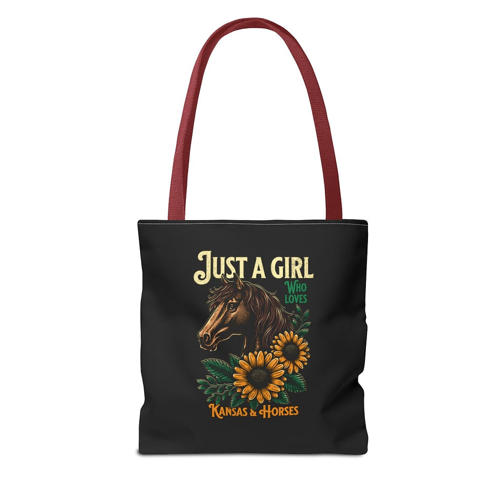 Thumbnail: Kansas and Horses: Tote Bag (AOP)
