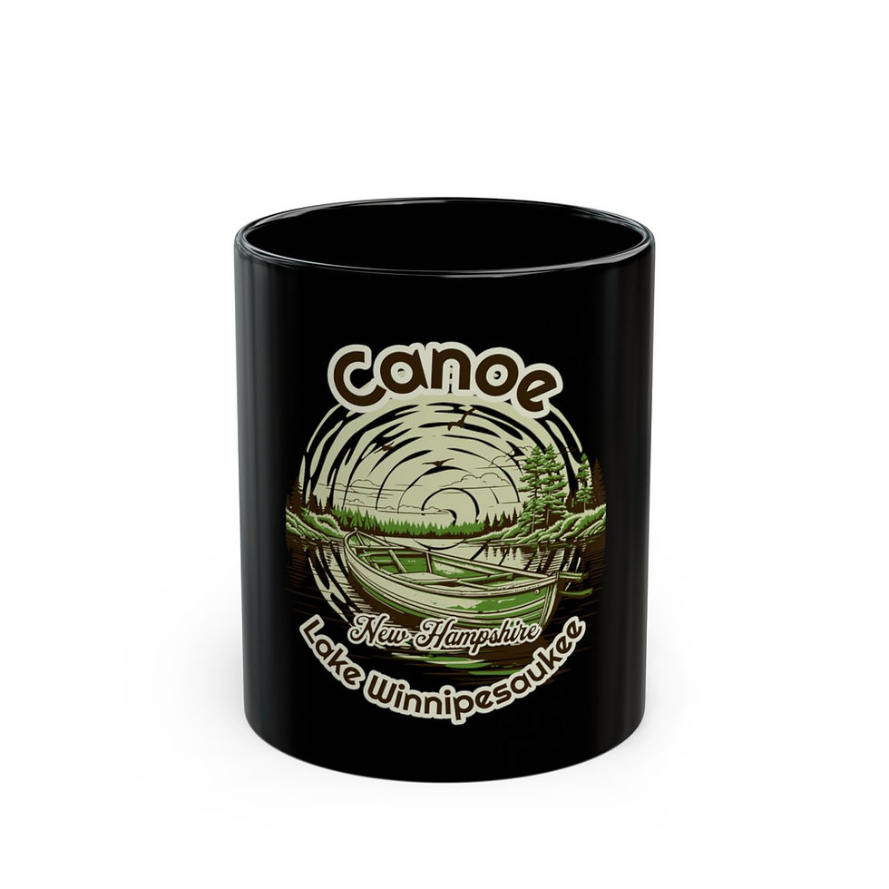 Canoe New Hampshire: Black Mug (11oz, 15oz)