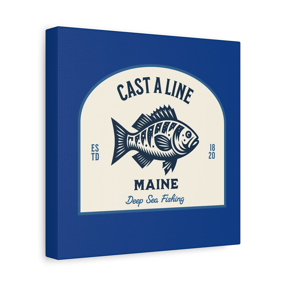 Thumbnail: Cast a Line Maine: Matte Canvas, Stretched, 1.25"