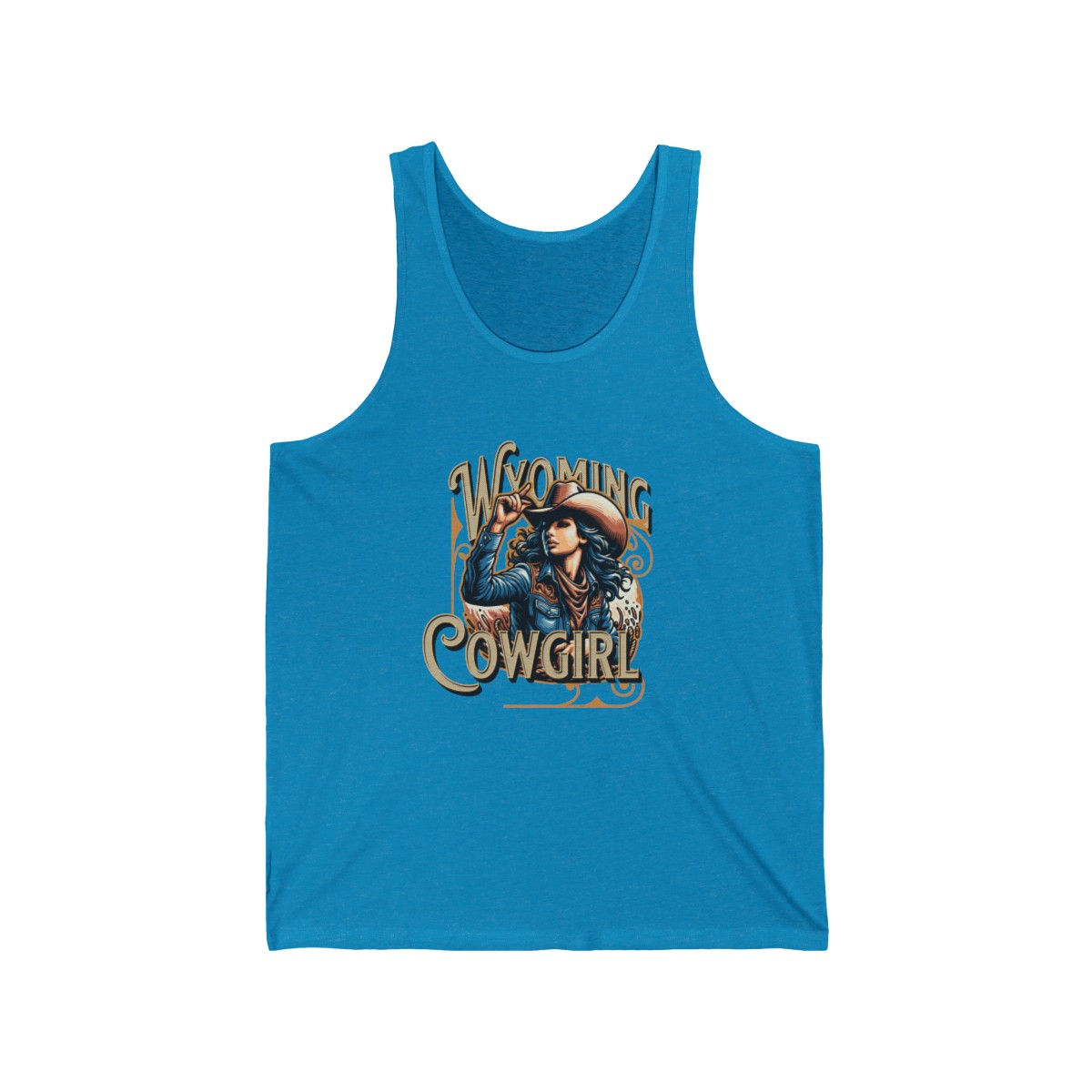 Wyoming Cowgirl: Unisex Jersey Tank