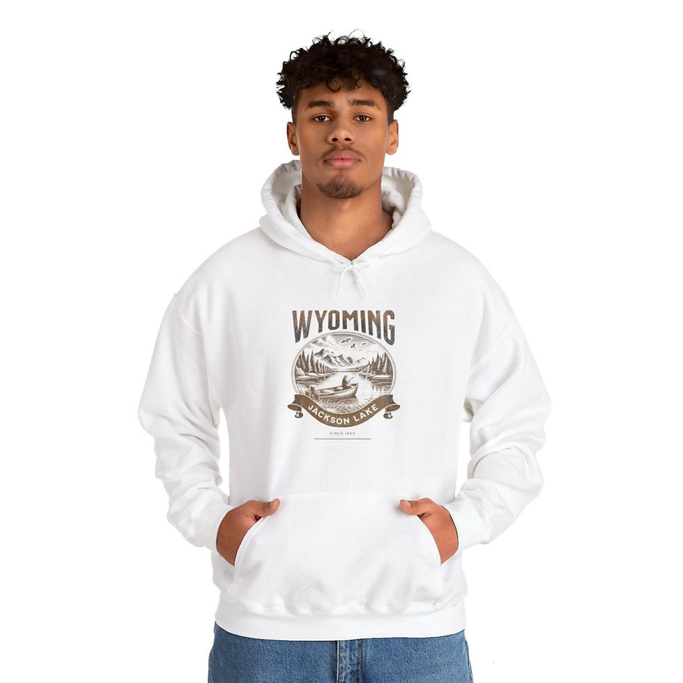 Thumbnail: Wyoming Jackson Lake: Unisex Heavy Blend™ Hooded Sweatshirt