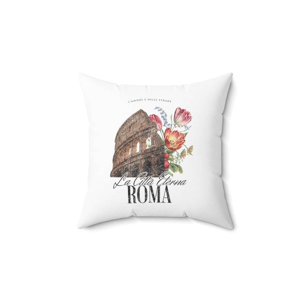 Roma Italy: Spun Polyester Square Pillow