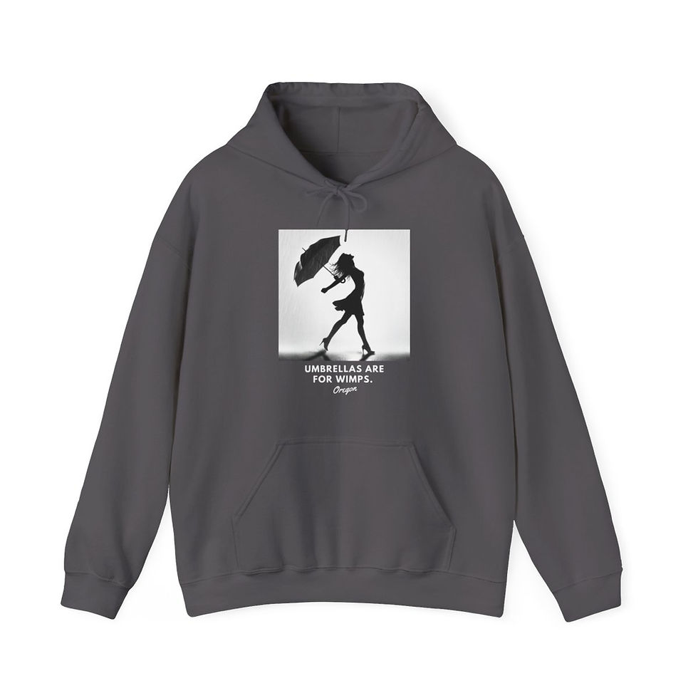Thumbnail: Umbrellas are for wimps Oregon: Unisex Heavy Blend™ Hooded Sweatshirt