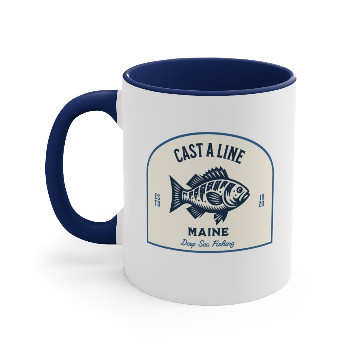 Cast a Line Maine: Accent Coffee Mug, 11oz