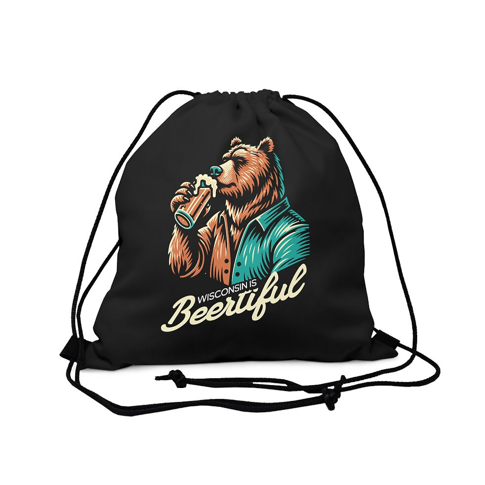 Thumbnail: Wisconsin is Beertiful: Outdoor Drawstring Bag