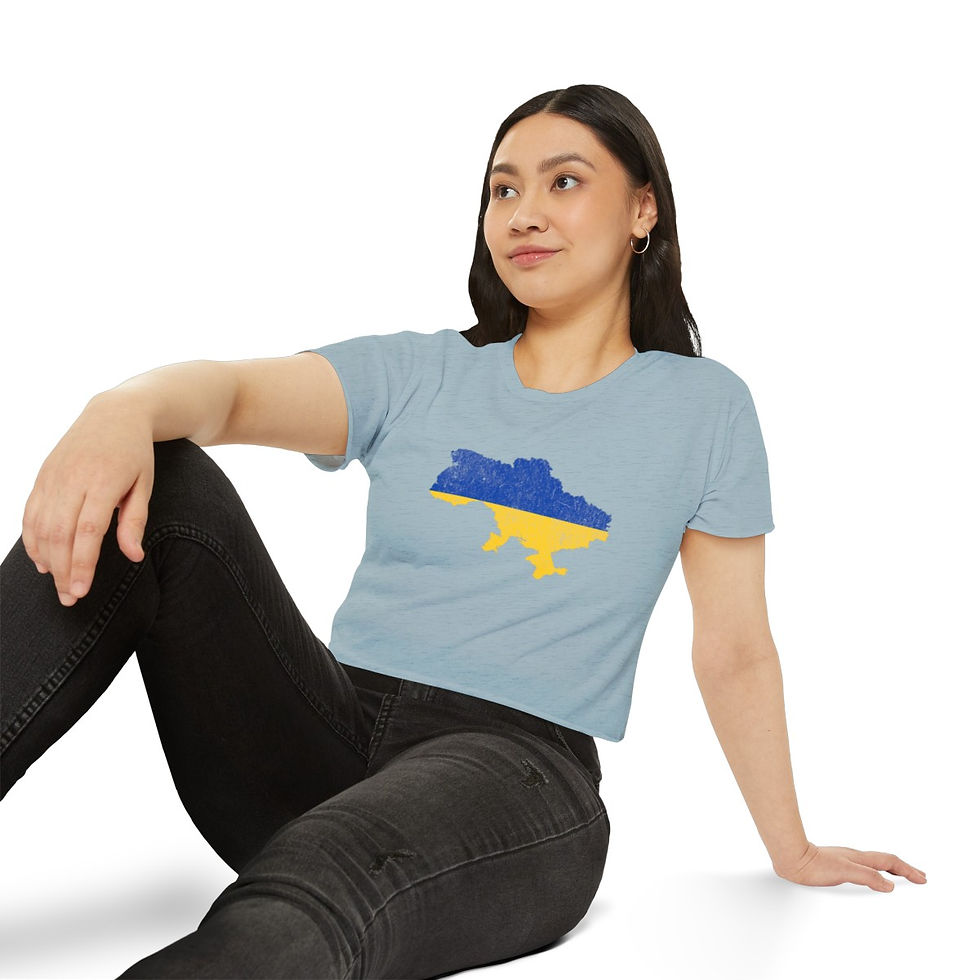Thumbnail: Ukraine Flag Map: Women's Festival Crop Top