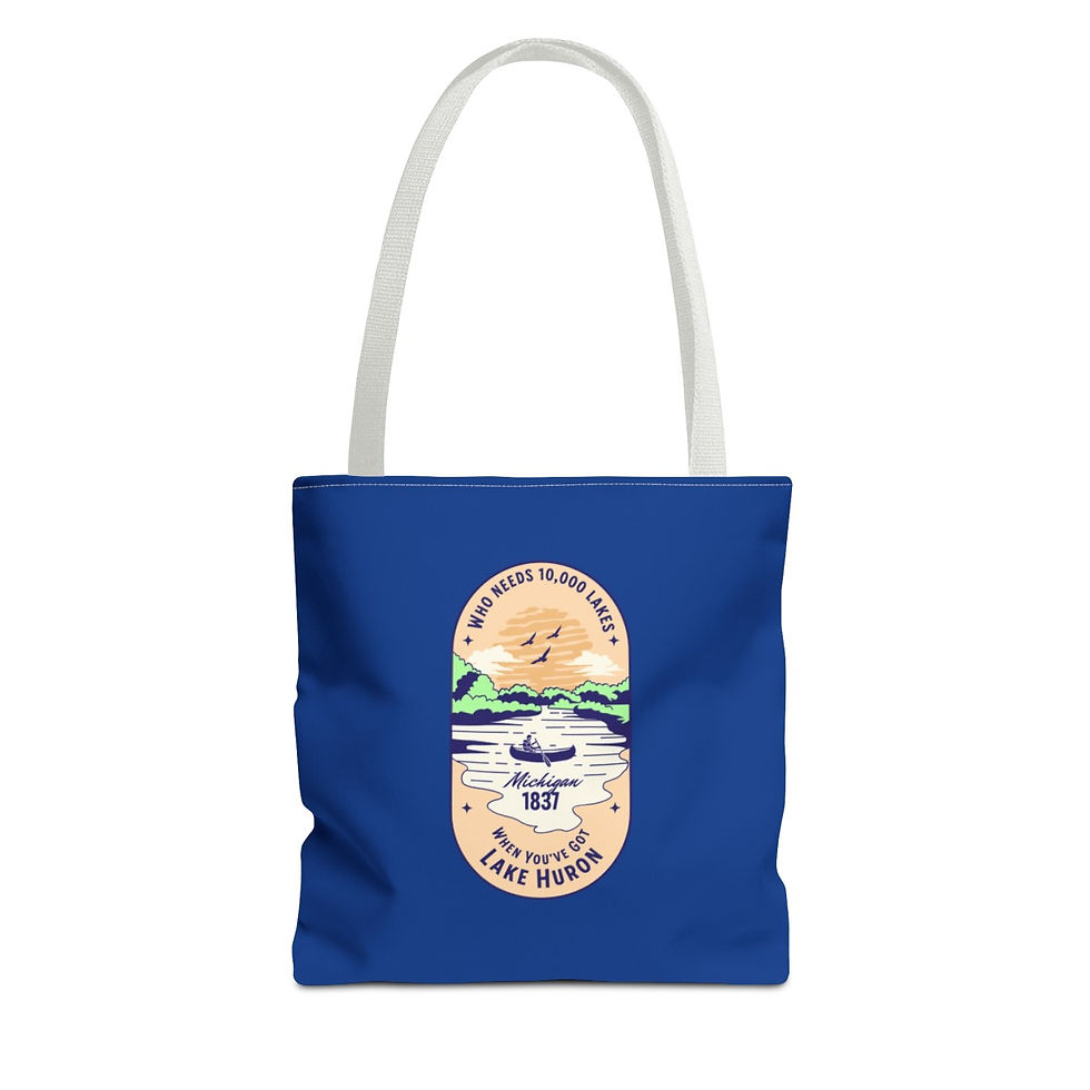 Thumbnail: Who Needs 10,000 Lakes - Michigan: Tote Bag (AOP)