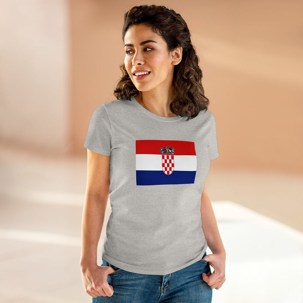 Thumbnail: Croatia Flag: Women's Midweight Cotton Tee