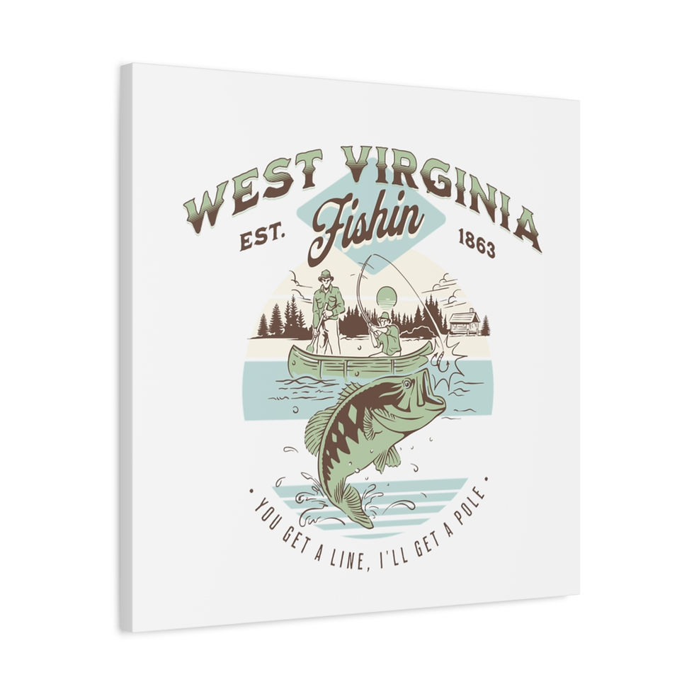Thumbnail: West Virginia fishin: Matte Canvas, Stretched, 1.25"