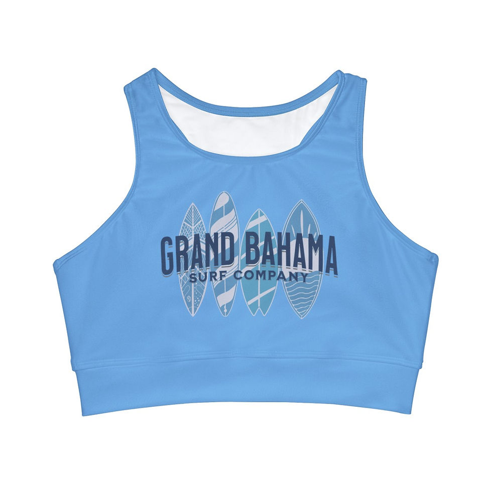 Thumbnail: Surf Grand Bahama: High Neck Crop Bikini Top (AOP)