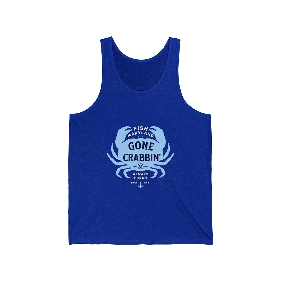 Thumbnail: Gone Crabbin Maryland: Unisex Jersey Tank