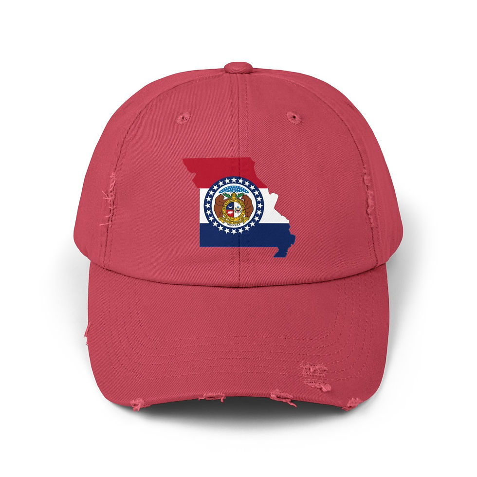 Thumbnail: Missouri State Flag: Unisex Distressed Cap