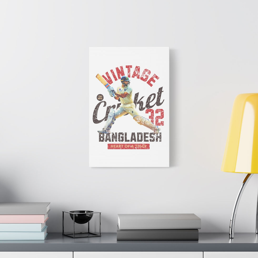 Thumbnail: Vintage Cricket Bangladesh: Matte Canvas, Stretched, 1.25"