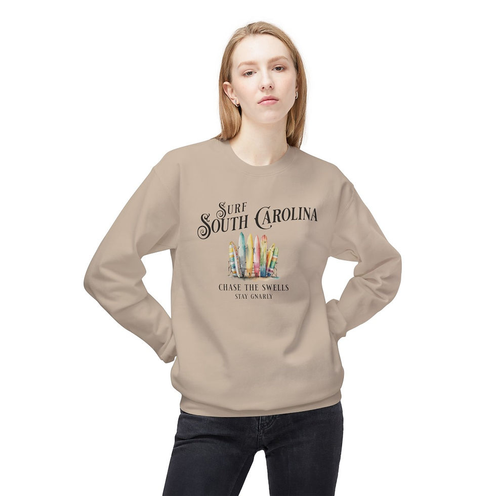 Thumbnail: Surf South Carolina: Unisex Midweight Softstyle Fleece Crewneck Sweatshirt