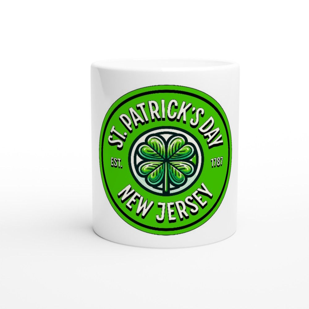 St. Patrick's Day NJ: White 11oz Ceramic Mug