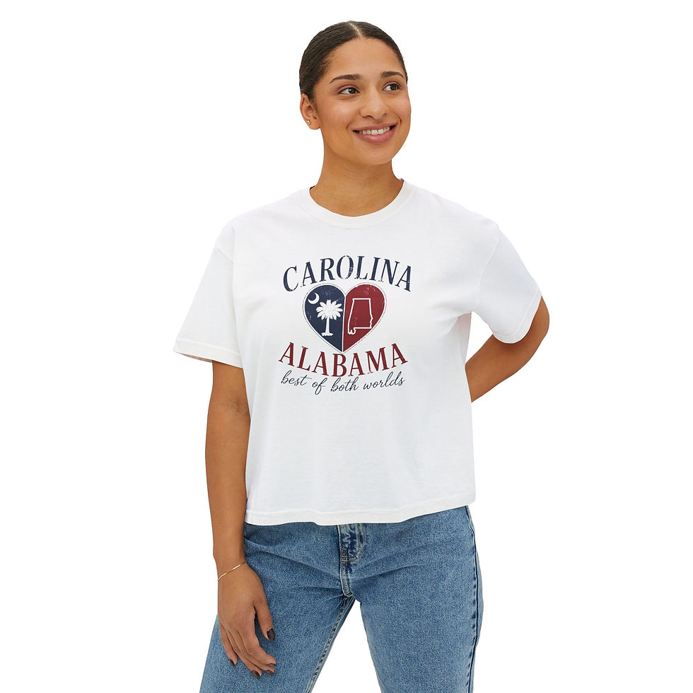 Thumbnail: Carolina + Alabama ‘Best of Both Worlds’ Women's Boxy Tee