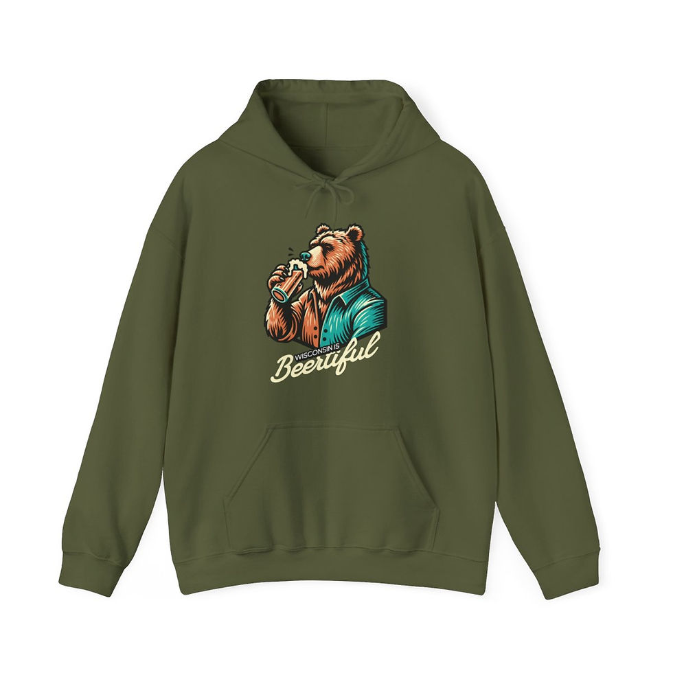 Thumbnail: Wisconsin is Beertiful: Unisex Heavy Blend™ Hooded Sweatshirt