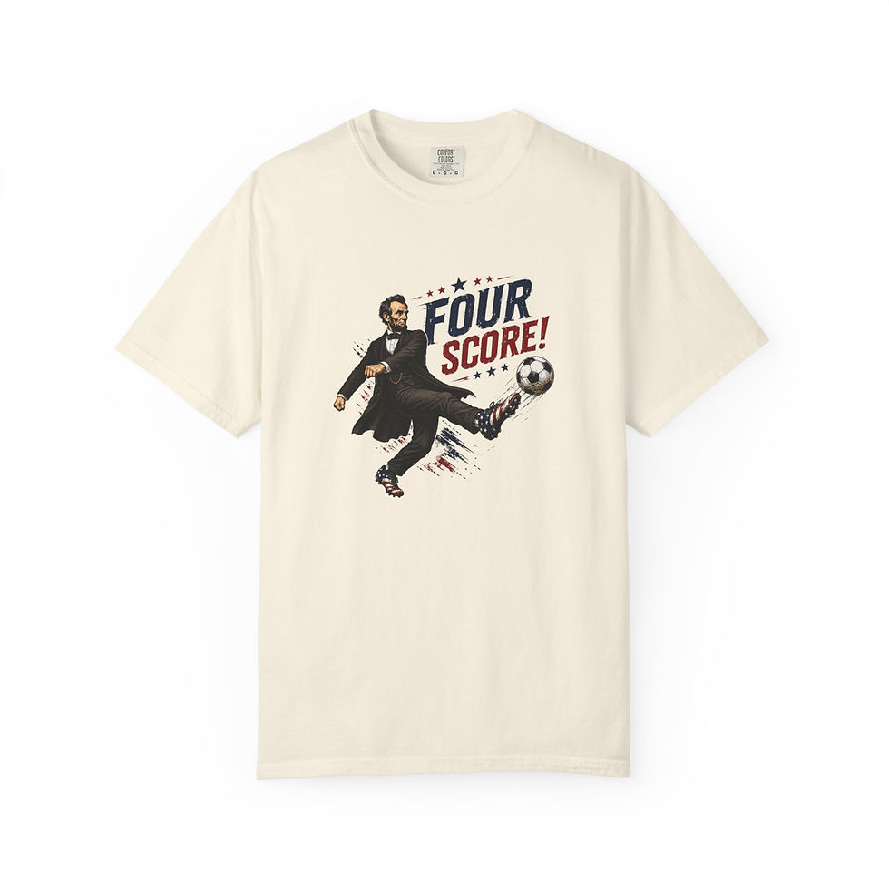 Thumbnail: Abe Lincoln USA Soccer T‑Shirt — "Four Score!" 
