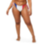 Thumbnail: France: All-over print recycled string bikini bottom