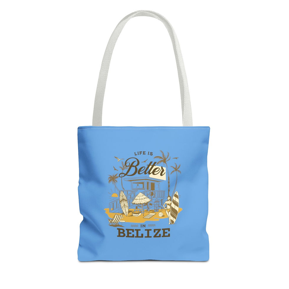 Thumbnail: Life is Better in Belize: Beach Tote Bag (AOP)