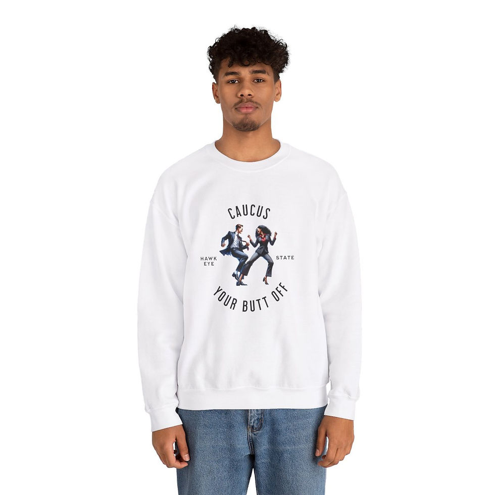 Thumbnail: Caucus Your Butt Off Iowa: Unisex Heavy Blend™ Crewneck Sweatshirt