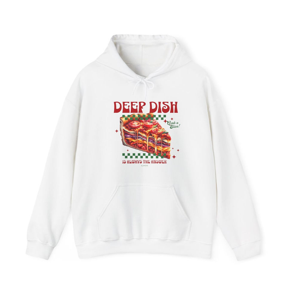 Thumbnail: Deep Dish Illinois: Unisex Heavy Blend™ Hooded Sweatshirt