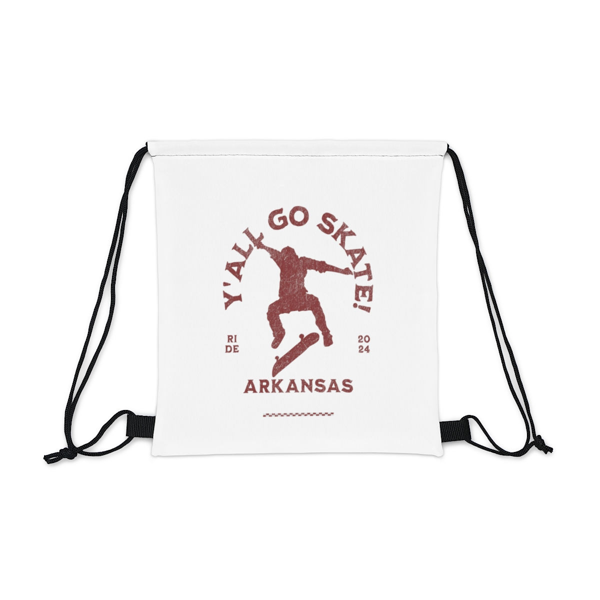 Y'all Go Skate Arkansas: Outdoor Drawstring Bag