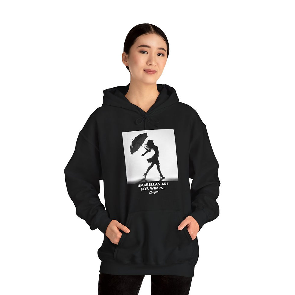 Thumbnail: Umbrellas are for wimps Oregon: Unisex Heavy Blend™ Hooded Sweatshirt