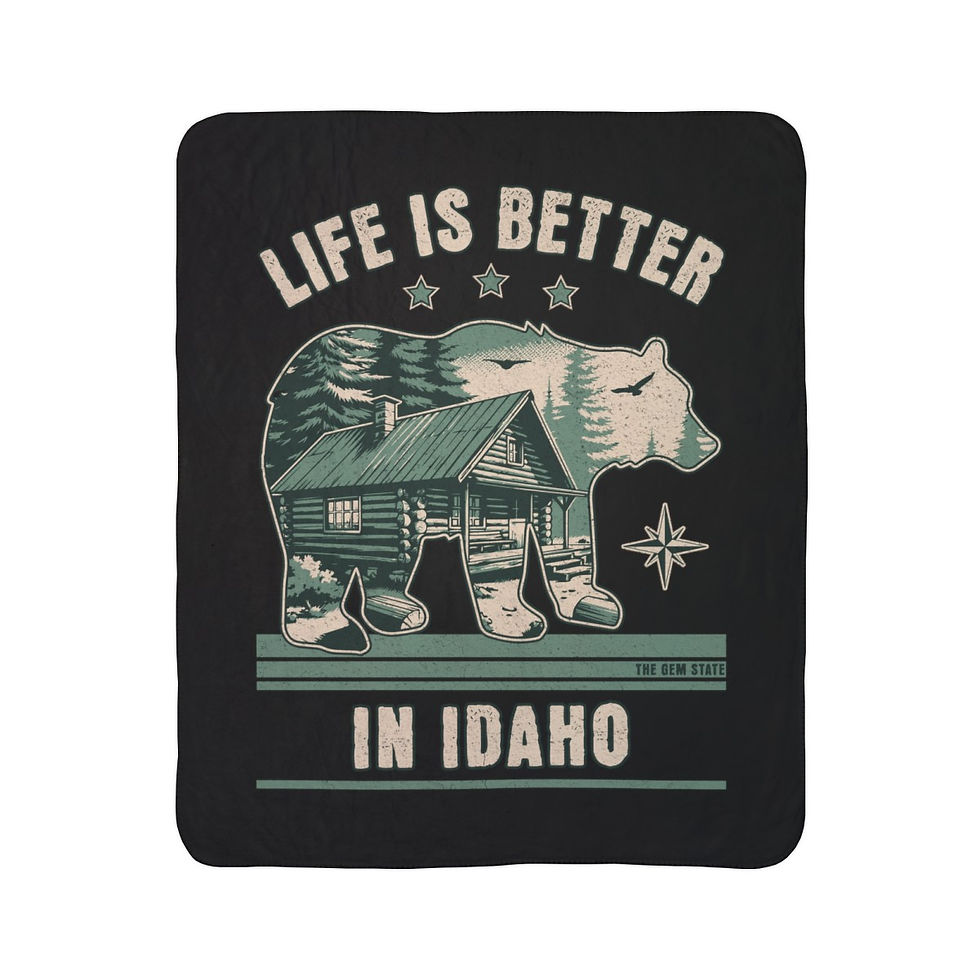 Thumbnail: Life is Better in Idaho: Fleece Sherpa Blanket