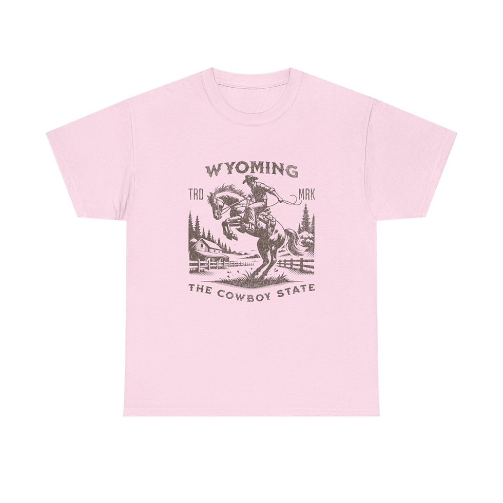 Thumbnail: Wyoming the Cowboy State: Unisex Heavy Cotton Tee
