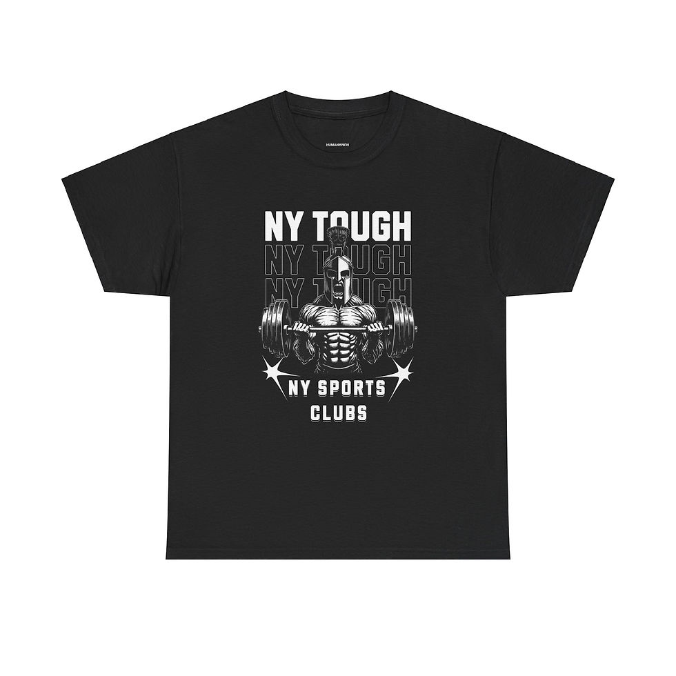 Thumbnail: NY Tough Unisex Heavy Cotton Tee - Fitness Inspired Workout Shirt