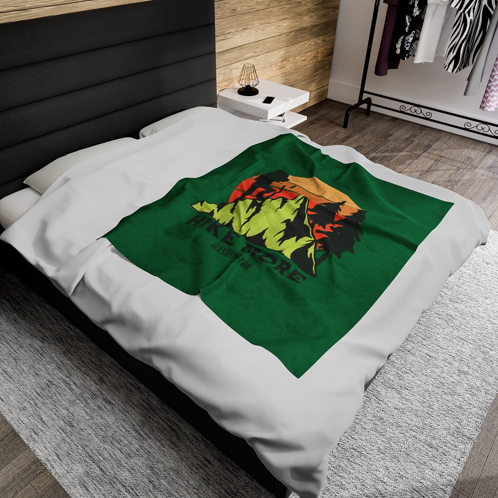 Thumbnail: Hike More Washington: Velveteen Plush Blanket